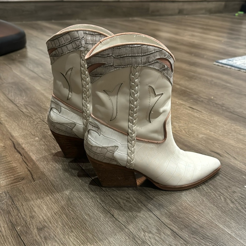 Dolce Vita white cowboy boots